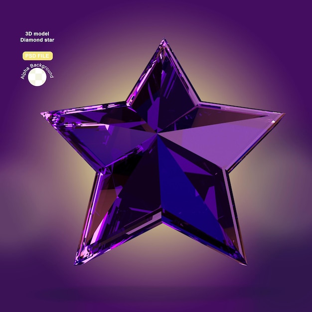 Creative 3d model diamond star