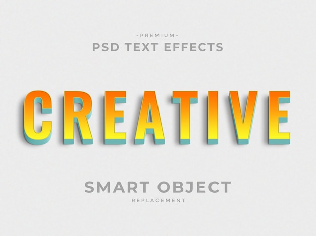 PSD effetti di testo creativi in stile layer 3d photoshop