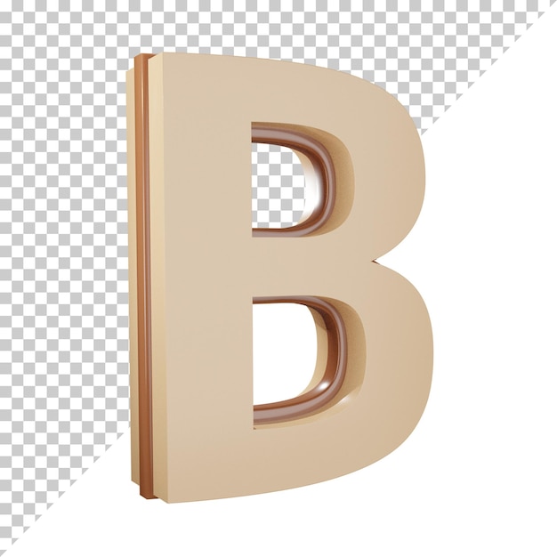 PSD creative 3d render alphabet letter b
