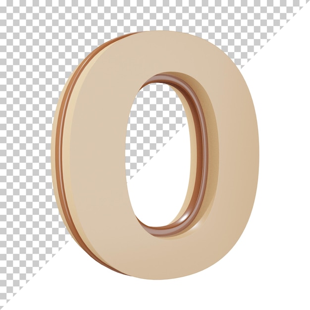 PSD creative 3d render alphabet letter o