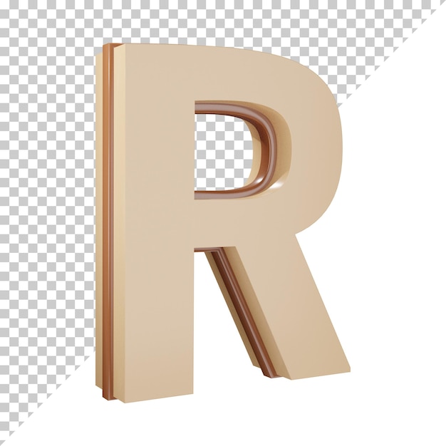 Creative 3d render alphabet letter r