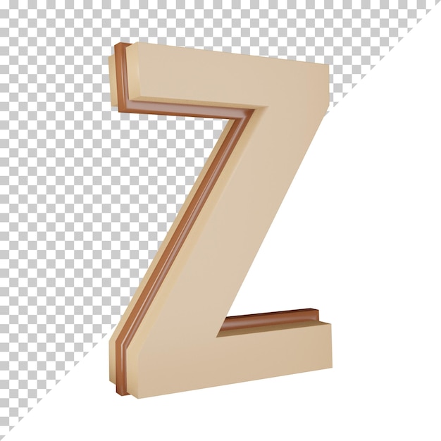 Creative 3d render alphabet letter z