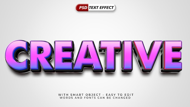 Creative 3d style text effect