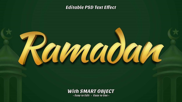 PSD testo 3d creativo effetto stile modificabile ramadan