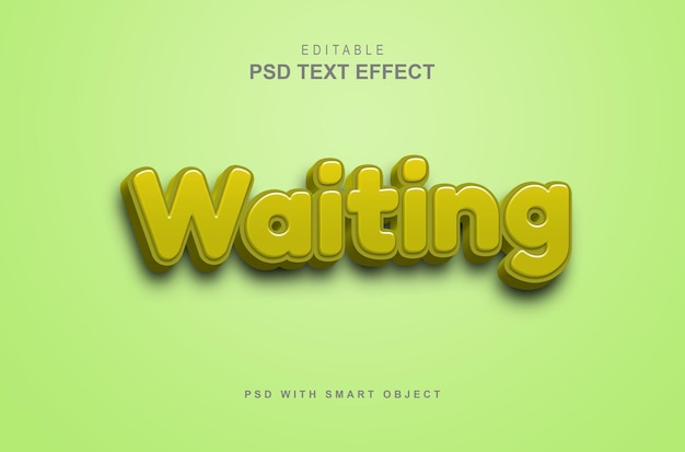 Креативный 3d эффект стиля текста ожидания
