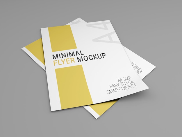 Creative a4 size minimal flyer psd mockup