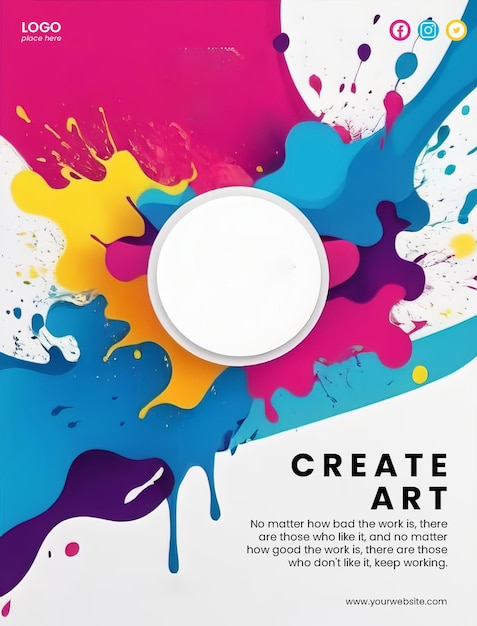 PSD creative abstract poster with fullcolor splash design