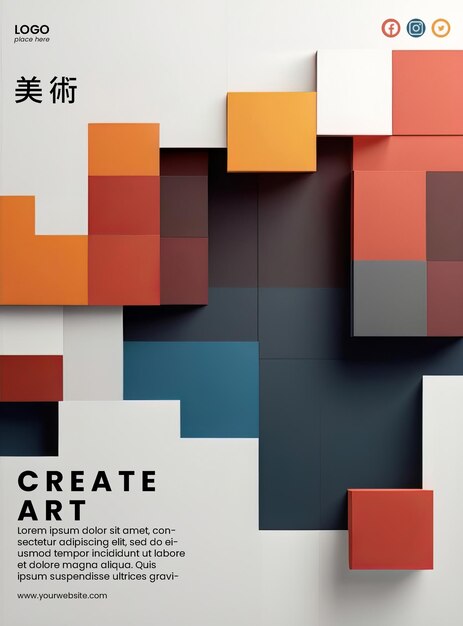 PSD creative abstract poster with simple design