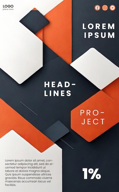 PSD Креативный абстрактный плакат с простым дизайном