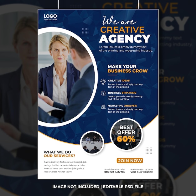 creative agency flyer with business growth and best offer