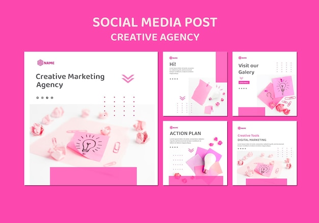 Creative agency social media post template