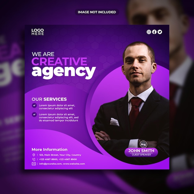 Creative agency social media post template