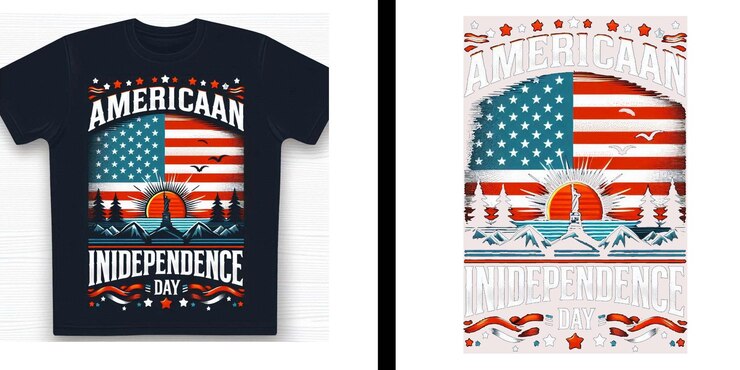 PSD creative american independence day tshirt designs