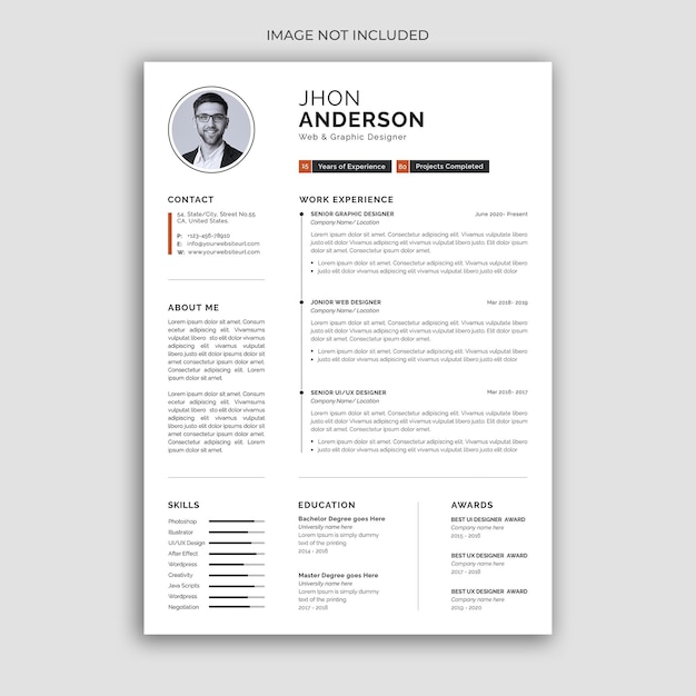 Creative and modern resume or cv template