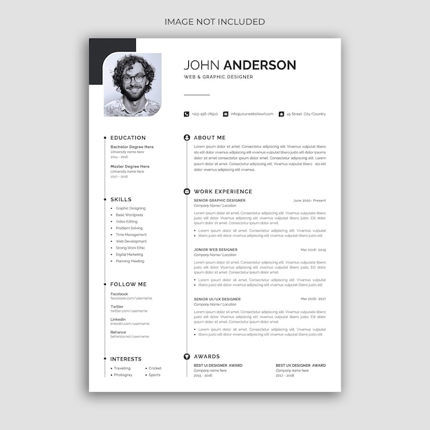 Creative and modern resume or cv template