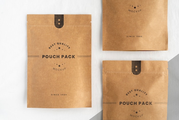 Creative arrangement of doypack mock-up