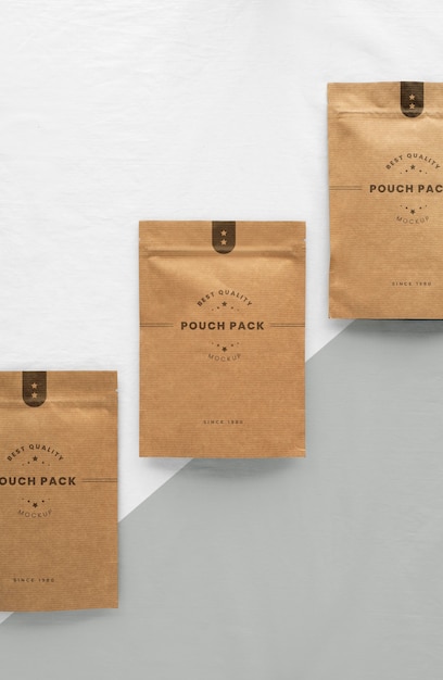 PSD creative arrangement of doypack mock-up