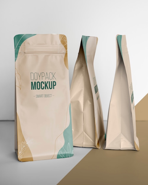 Creative arrangement of doypack mock-up