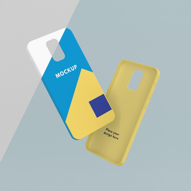 PSD creative arrangement of phone case mock-up