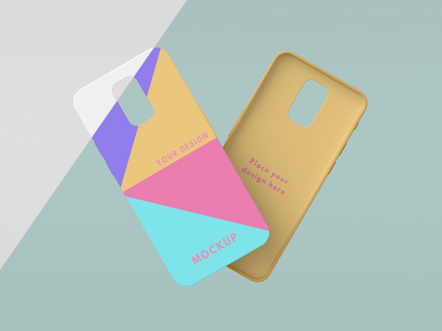 PSD creative arrangement of phone case mock-up