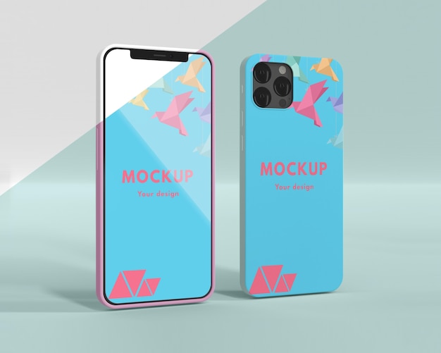 Creative arrangement of phone case mock-up