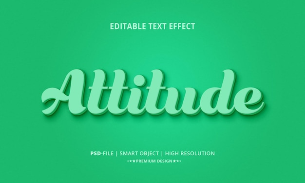 Creative attitude 3d editable text effects style