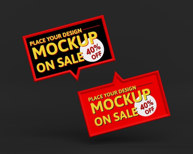 Mock-up creativo di grande vendita con offerta speciale