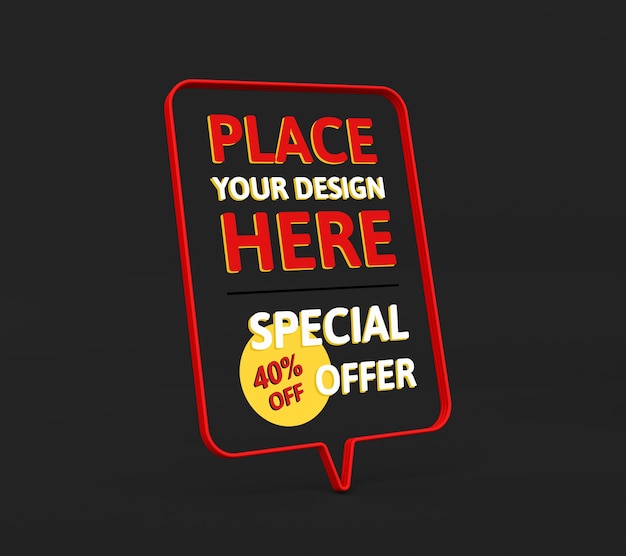 PSD mock-up creativo di grande vendita con offerta speciale