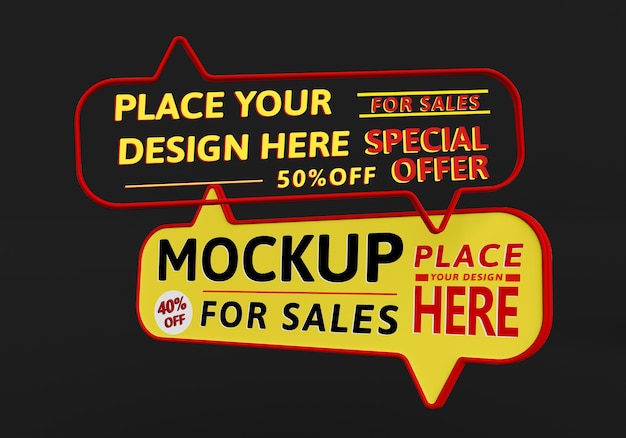 PSD creative big sale mock-up with special offer