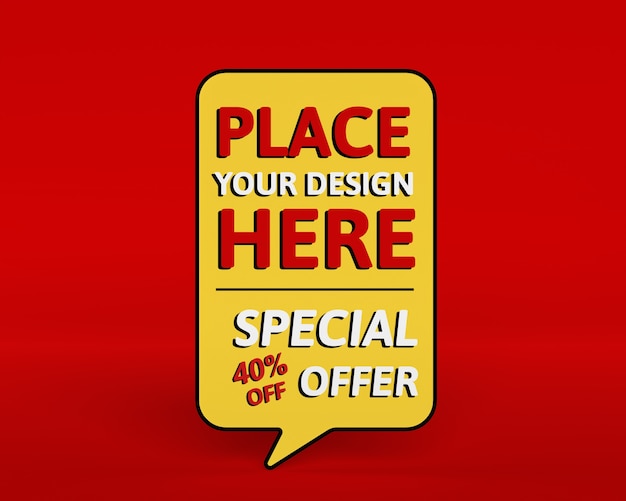 PSD creative big sale mock-up with special offer