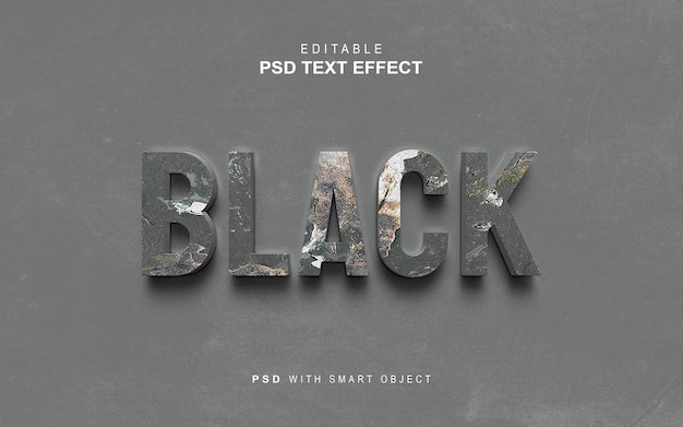 PSD creative black text effect