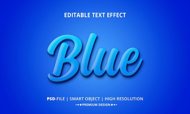 PSD creative blue 3d editable text effects style