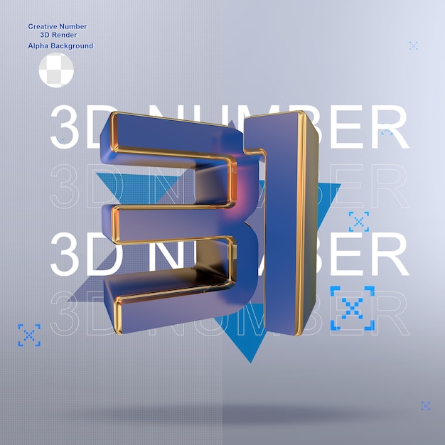 creative blue 3d numbers 31