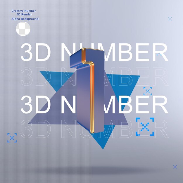 PSD 크리에이 티브 블루 3d numbers1