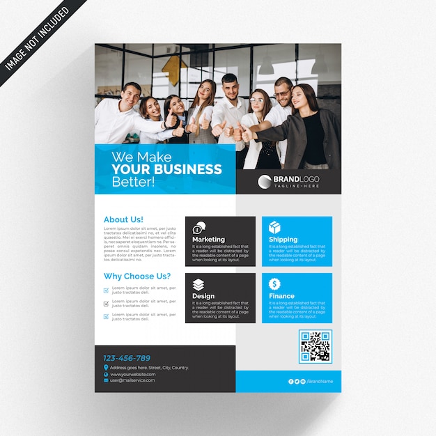 Creative blue and gray business flyer