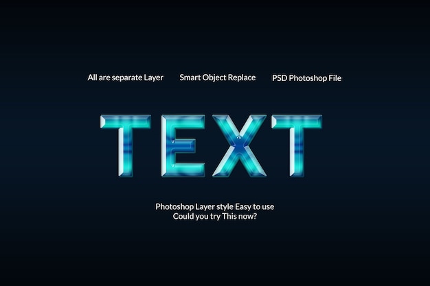 PSD creative blue text effect