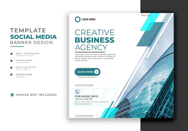 Creative business agency and corporate business social media post template