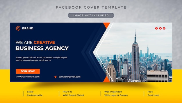 Creative business agency Facebook cover and web banner template
