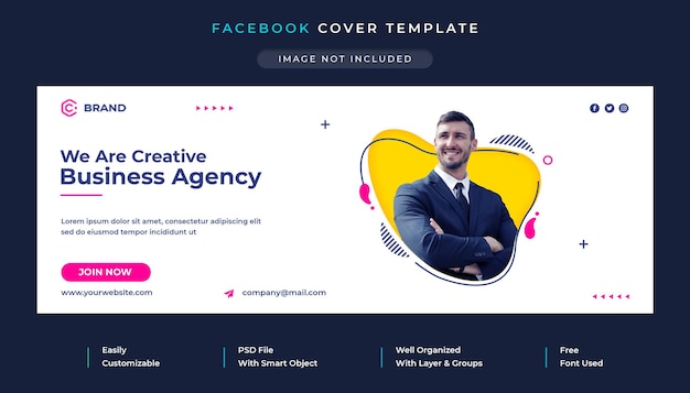 Creative business agency facebook cover template