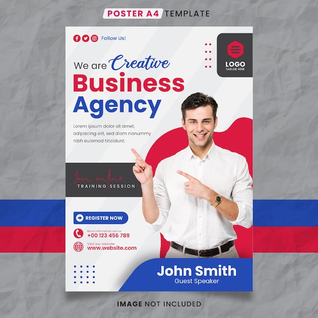 Creative business agency poster a4-sjabloon klaar om af te drukken