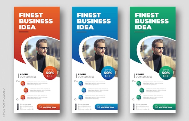 PSD creative business agency roll up banner design or pull up banner template