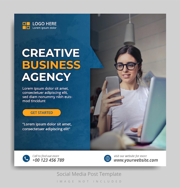 Creative business agency social media post template