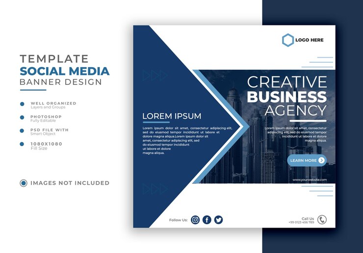 PSD creative business agency social media post template