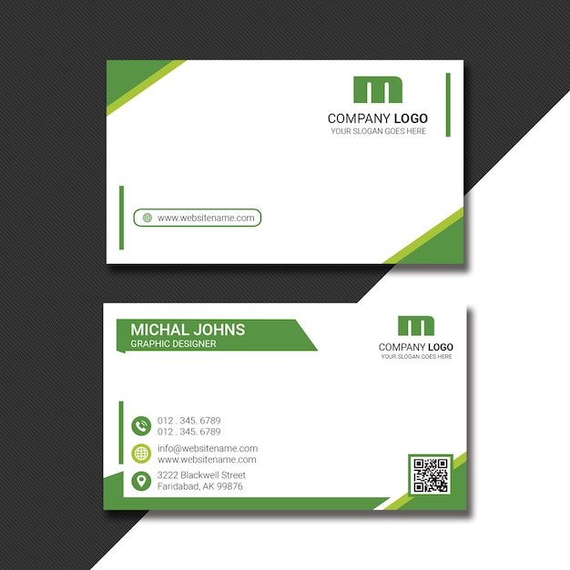 PSD creative business card with qr code