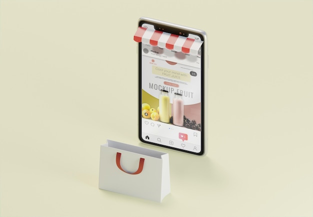 PSD composizione aziendale creativa con mock-up di smartphone