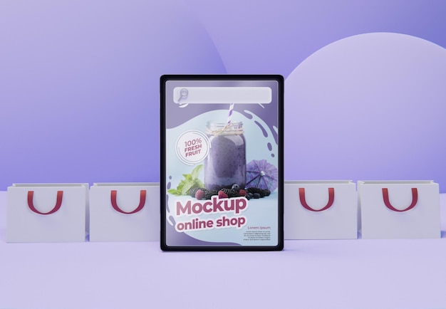 Composizione aziendale creativa con tablet mock-up