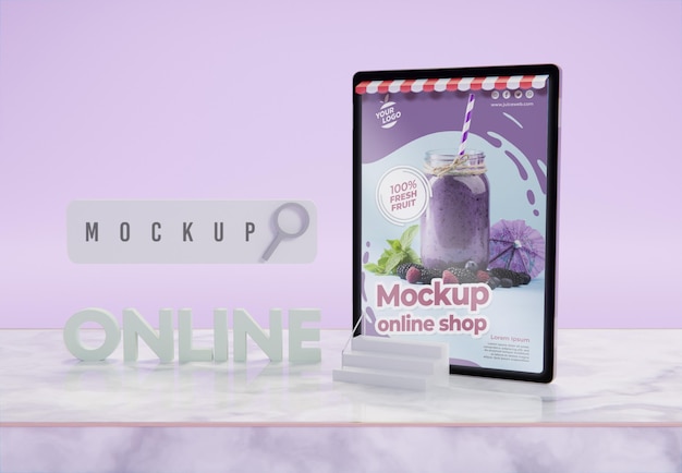 Composizione aziendale creativa con tablet mock-up