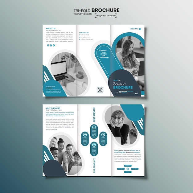 PSD creative business corporate trifold brochure with psd template