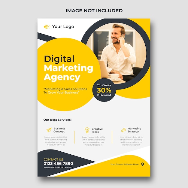 PSD creative business flyer or poster design template