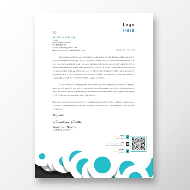 PSD creative business letterhead template